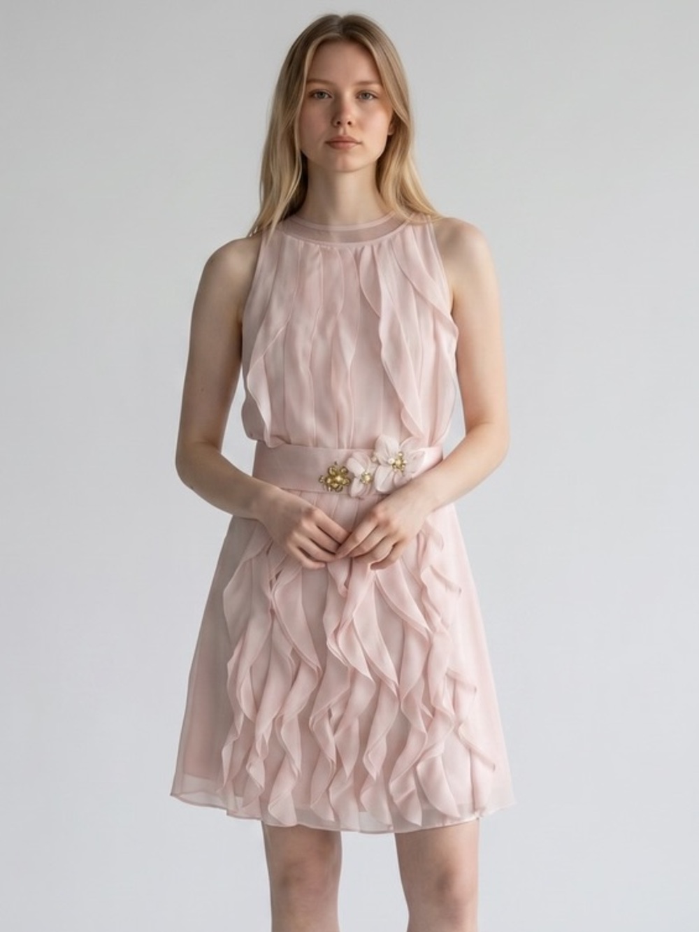 Adrianna Papell Nude Mini Dress